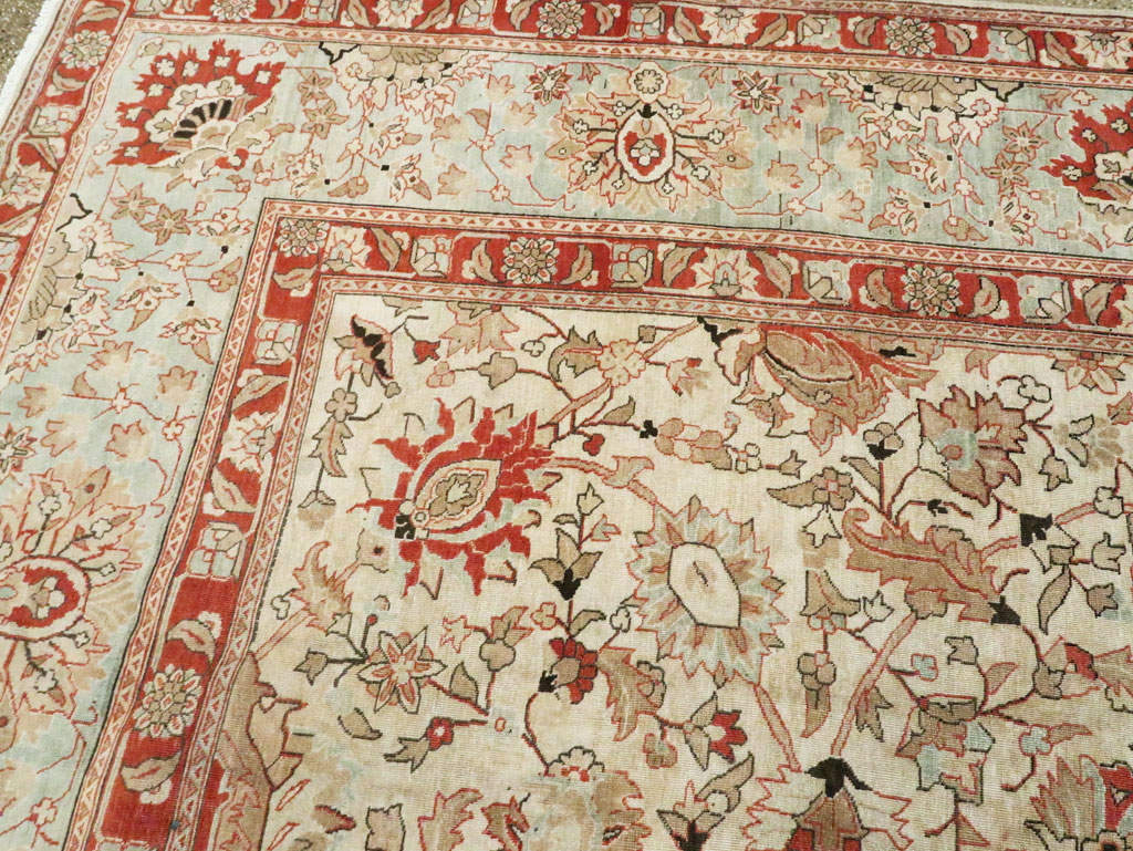 Antique Persian Tabriz Carpet, No.20357 - Staging