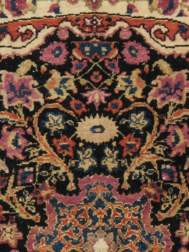 Antique Persian Tabriz Round Rug, No.20380 - Staging