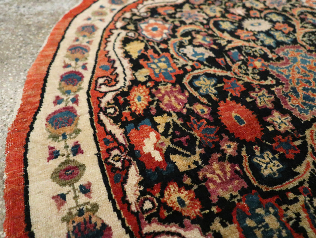 Antique Persian Tabriz Round Rug, No.20380 - Staging