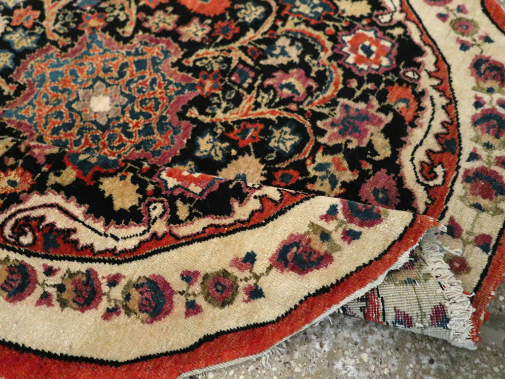 Antique Persian Tabriz Round Rug, No.20380 - Staging