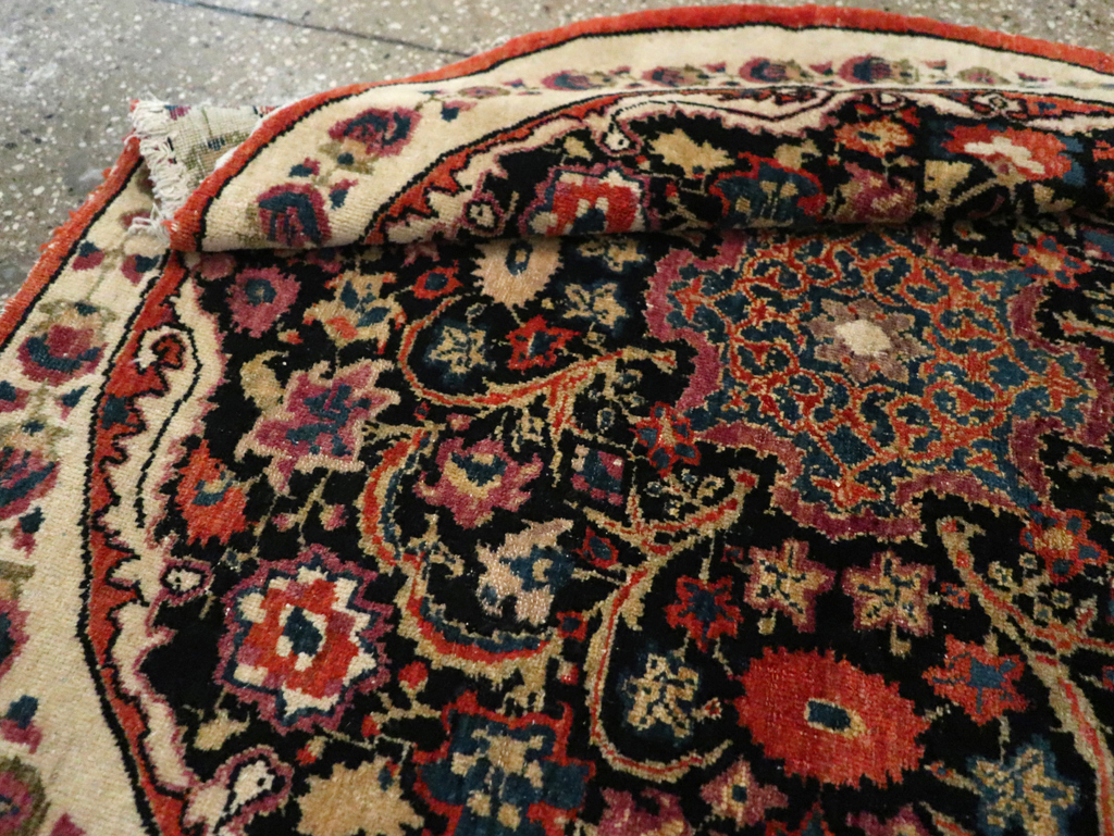 Antique Persian Tabriz Round Rug, No.20380 - Staging