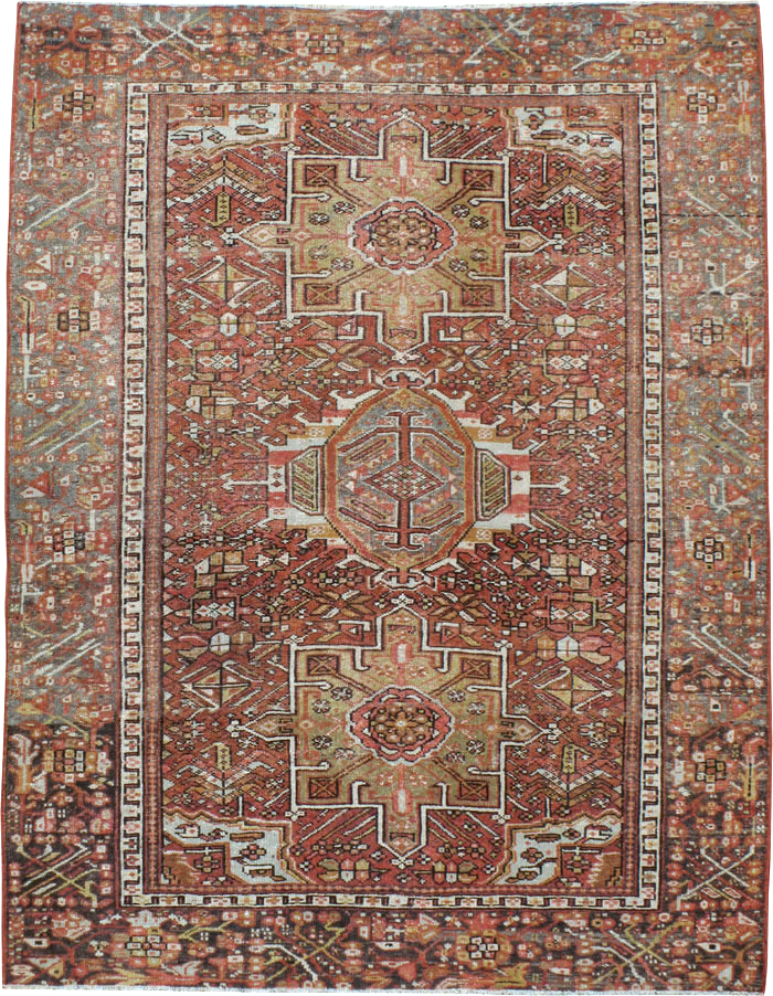 Vintage Persian Karajeh Rug, No.20425 - Staging