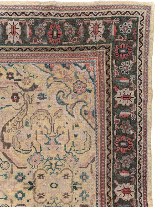 Antique Persian Mahal Small Room Size Carpet, No.20461 - Staging