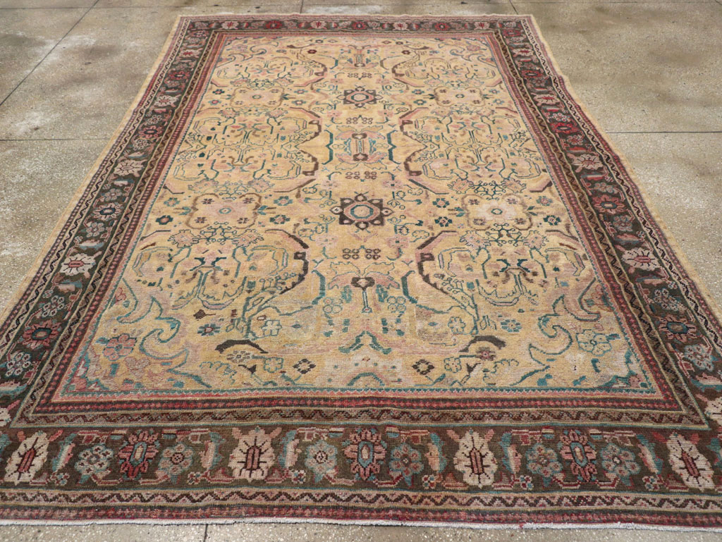 Antique Persian Mahal Small Room Size Carpet, No.20461 - Staging