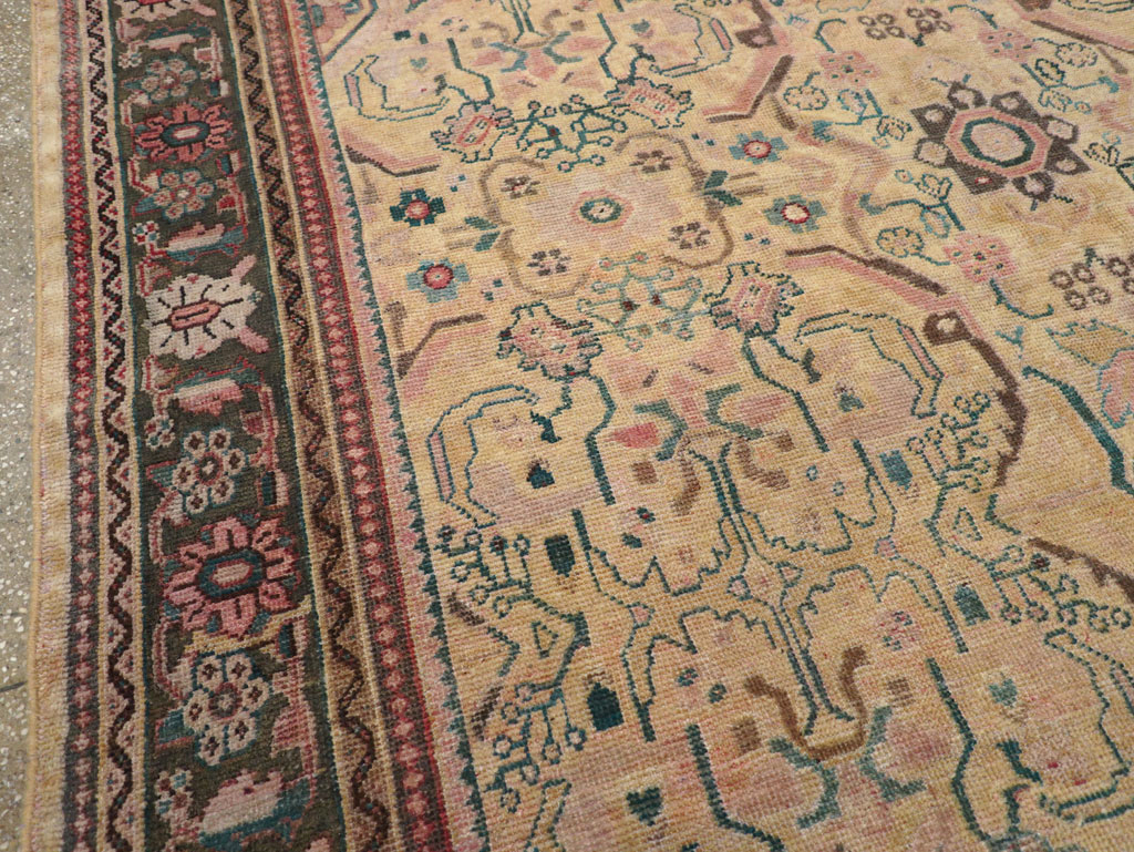 Antique Persian Mahal Small Room Size Carpet, No.20461 - Staging
