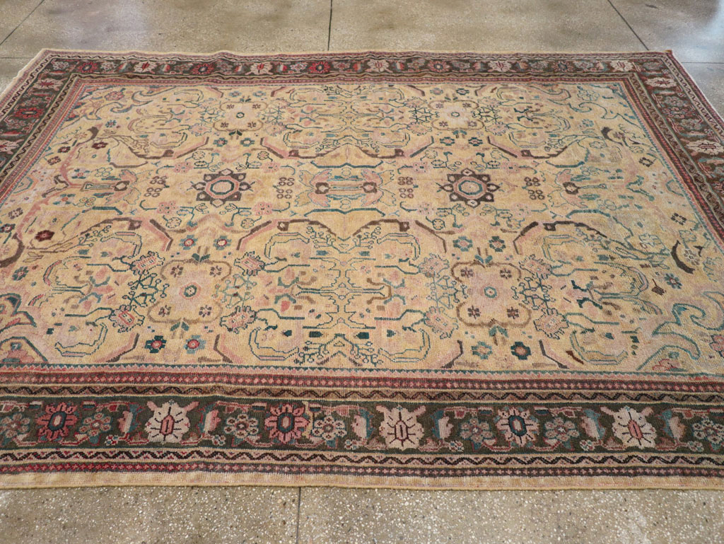 Antique Persian Mahal Small Room Size Carpet, No.20461 - Staging