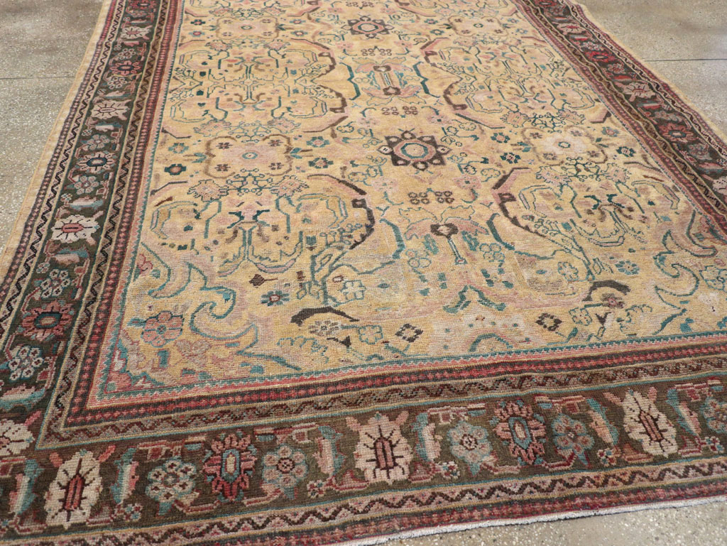 Antique Persian Mahal Small Room Size Carpet, No.20461 - Staging