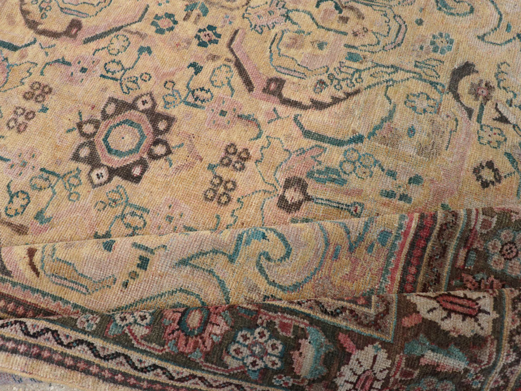 Antique Persian Mahal Small Room Size Carpet, No.20461 - Staging