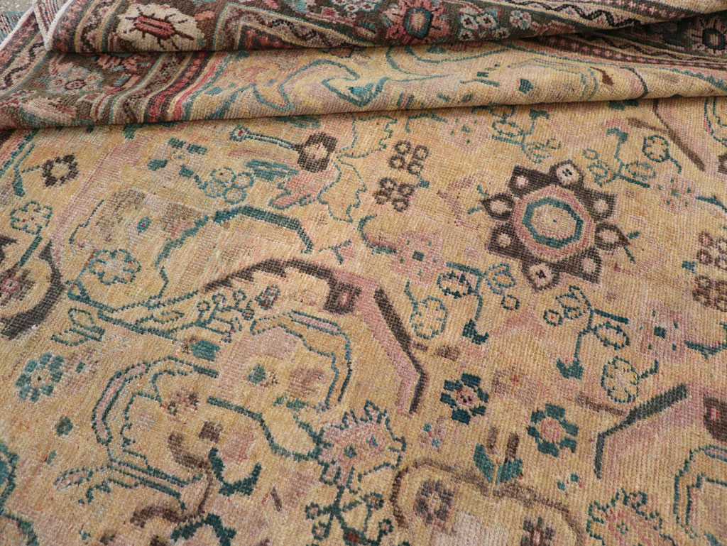 Antique Persian Mahal Small Room Size Carpet, No.20461 - Staging