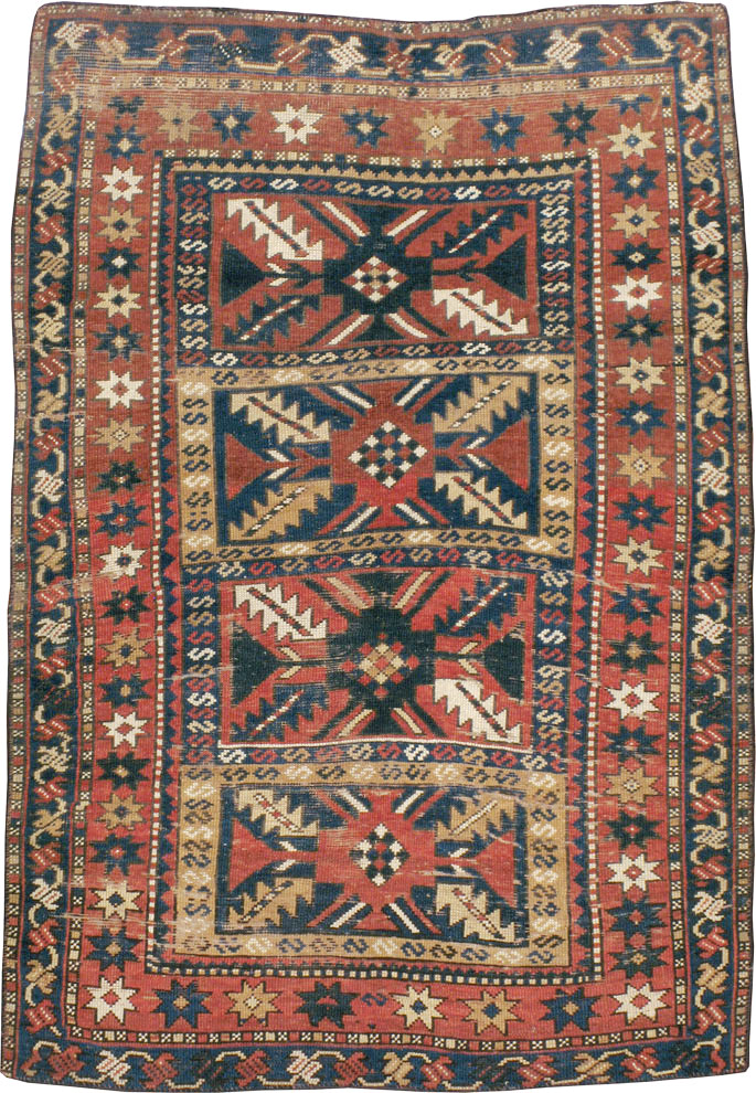 Antique Caucasian Kazak Rug, No.20467 - Staging