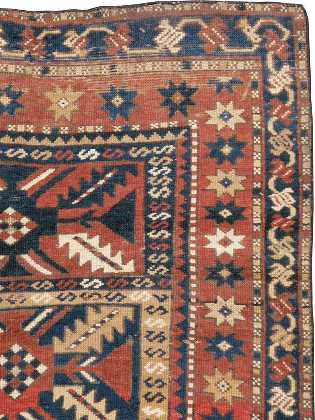 Antique Caucasian Kazak Rug, No.20467 - Staging
