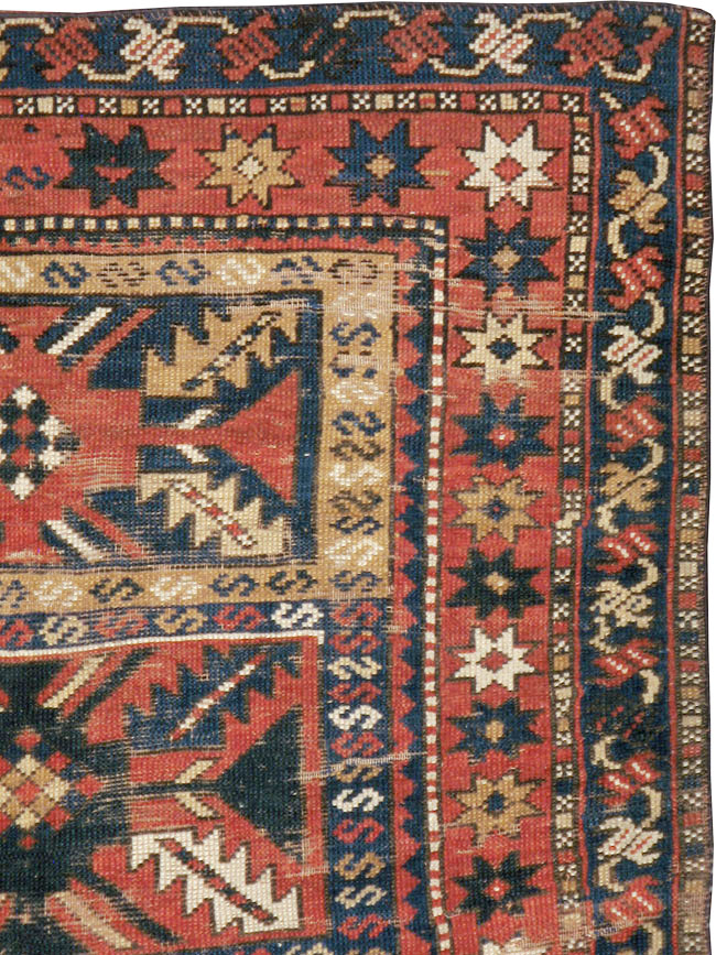 Antique Caucasian Kazak Rug, No.20467 - Staging