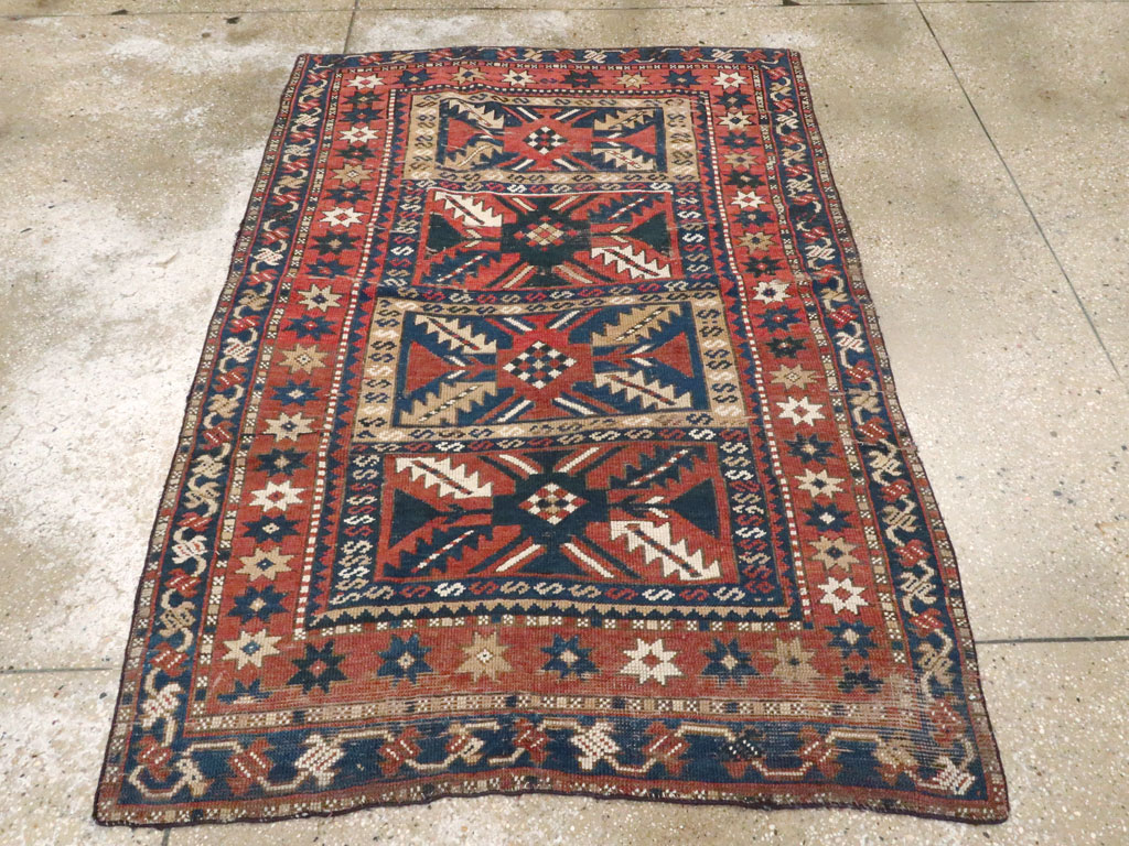 Antique Caucasian Kazak Rug, No.20467 - Staging
