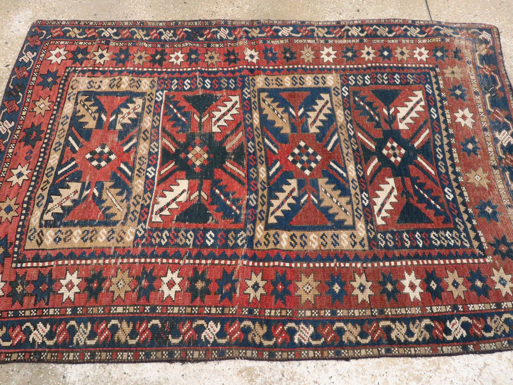 Antique Caucasian Kazak Rug, No.20467 - Staging