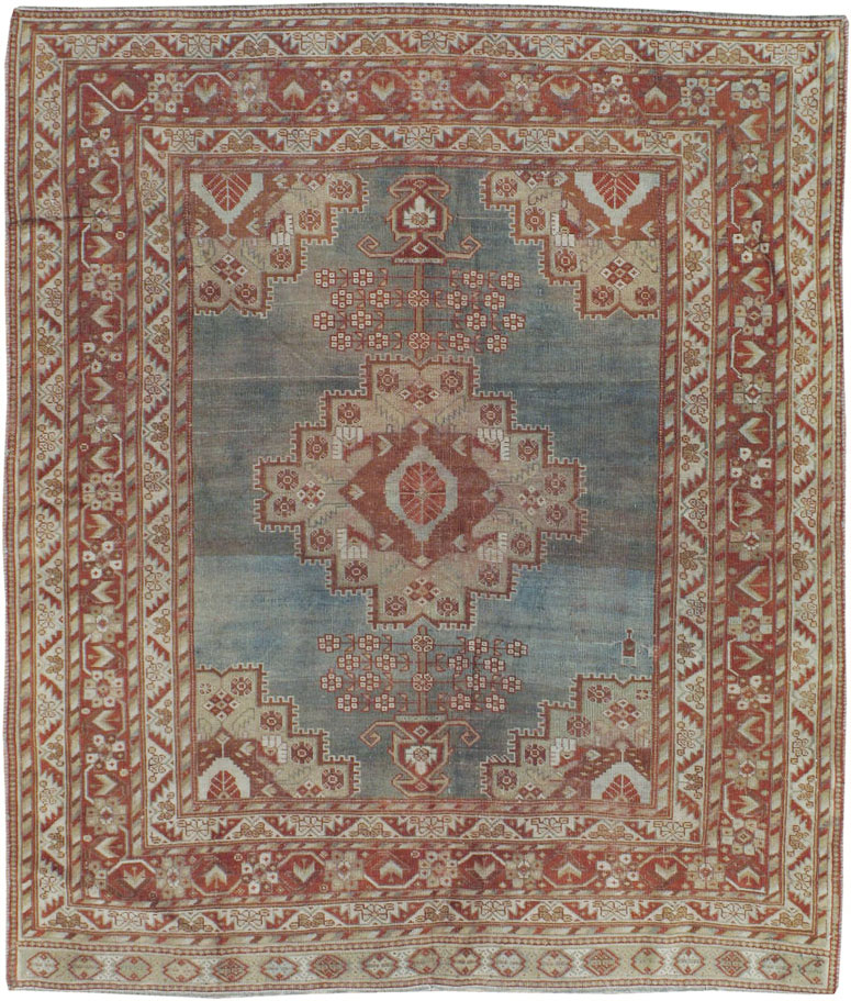 Antique Persian Afshar Square Rug, No.20492 - Staging