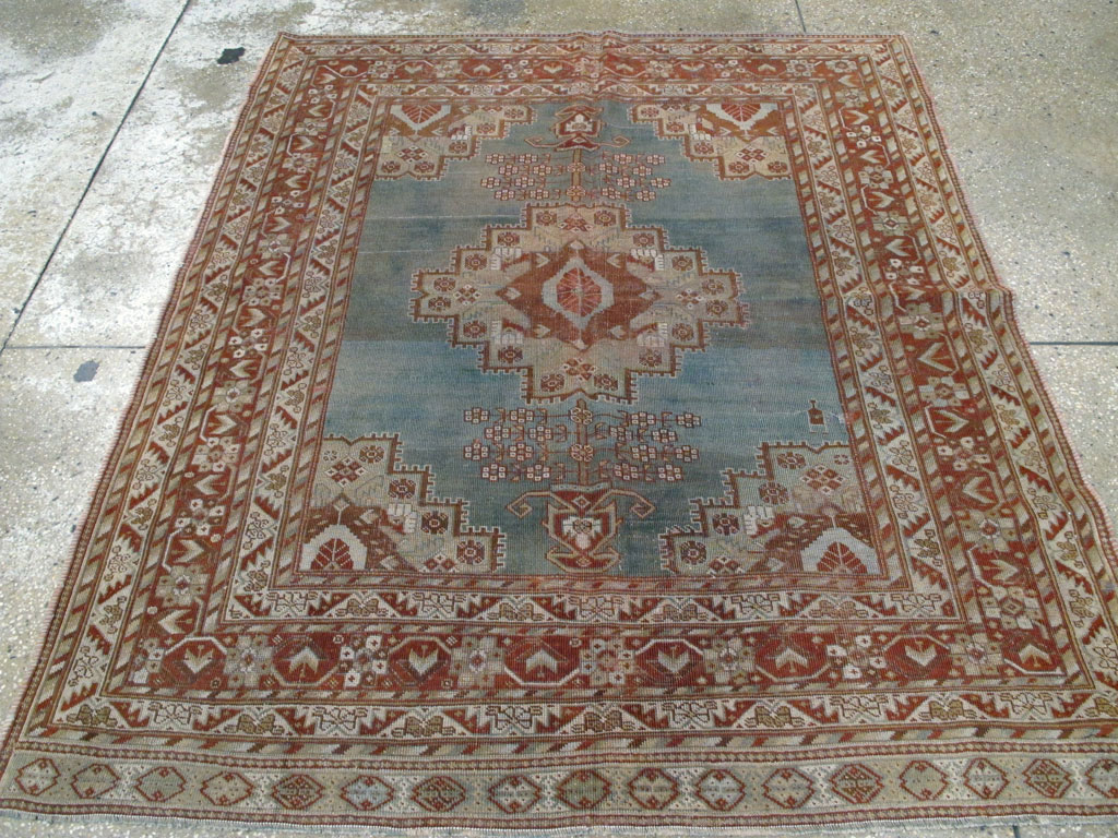 Antique Persian Afshar Square Rug, No.20492 - Staging
