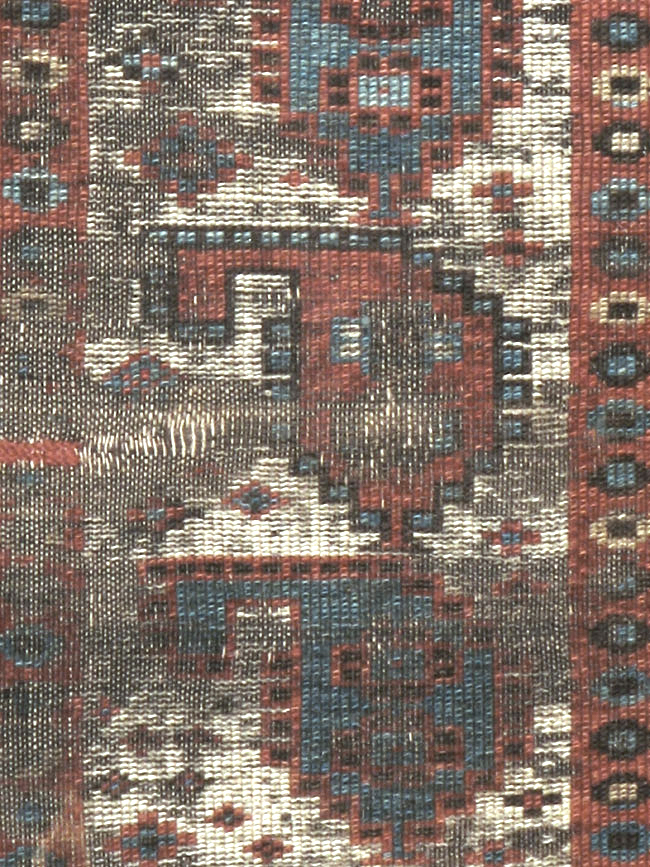 Antique Caucasian Kazak Distressed Rug, No.20515 - Staging