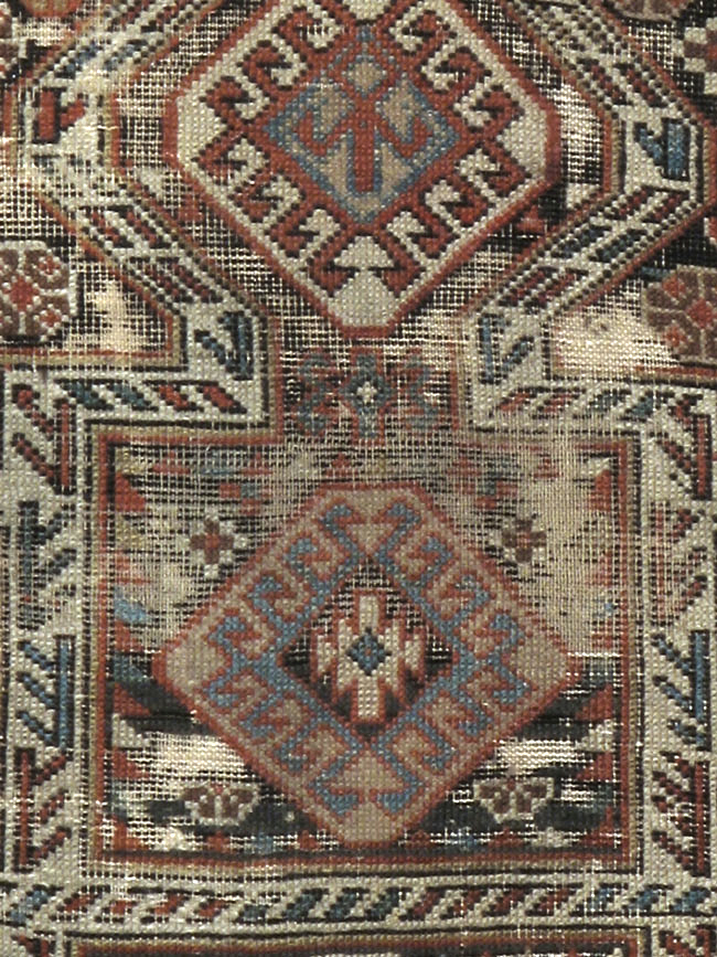 Antique Caucasian Shirvan Distressed Rug, No.20516 - Staging