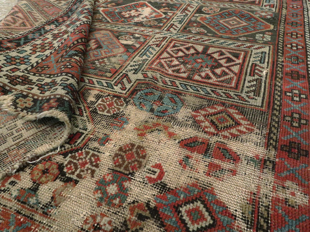 Antique Caucasian Shirvan Distressed Rug, No.20516 - Staging