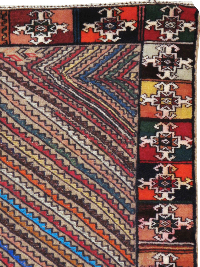 Vintage Persian Afshar Rug, No.20518 - Staging