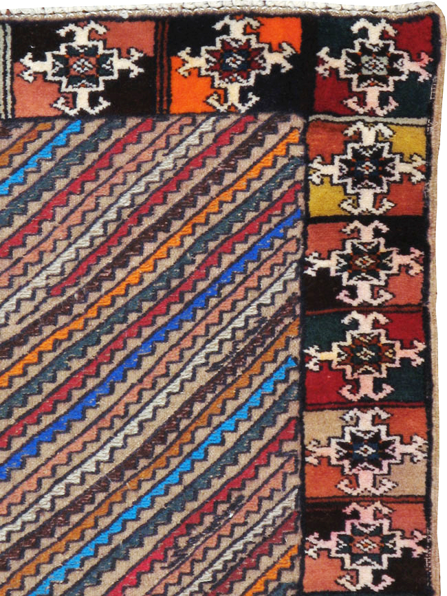 Vintage Persian Afshar Rug, No.20518 - Staging