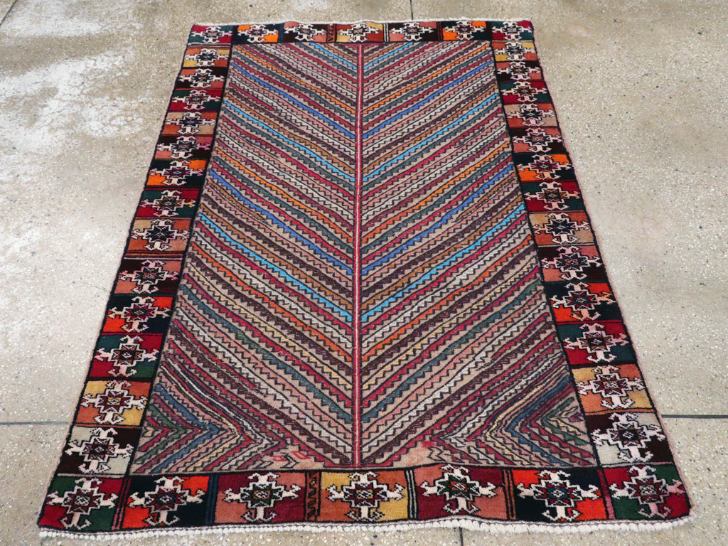 Vintage Persian Afshar Rug, No.20518 - Staging