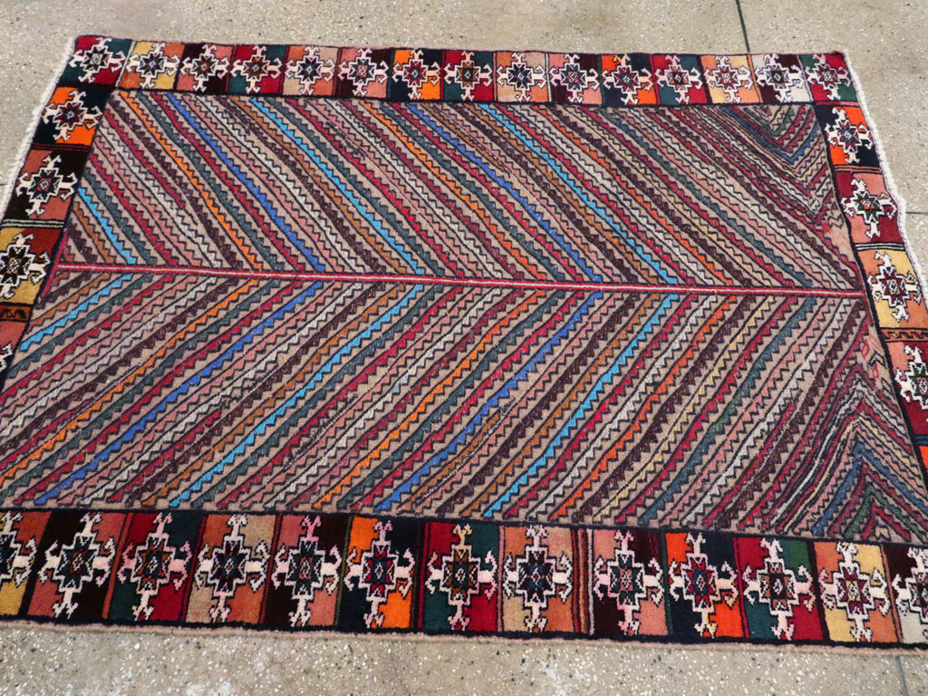 Vintage Persian Afshar Rug, No.20518 - Staging