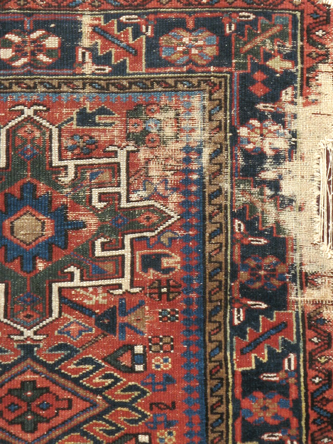 Antique Persian Karajeh Distressed Rug, No.20530 - Staging