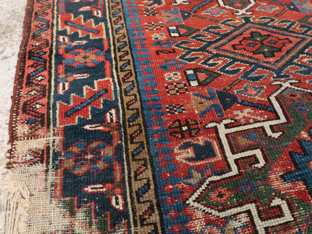 Antique Persian Karajeh Distressed Rug, No.20530 - Staging