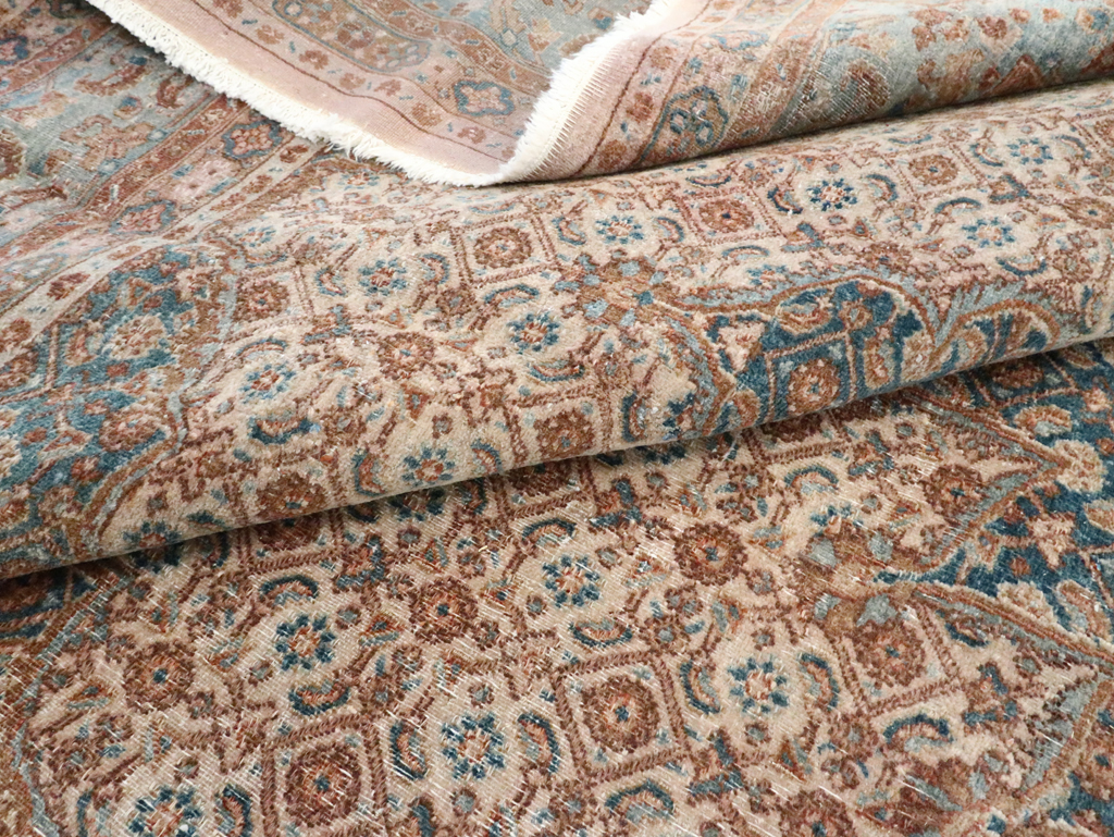 Vintage Persian Mashad Rug, No.20545 - Staging