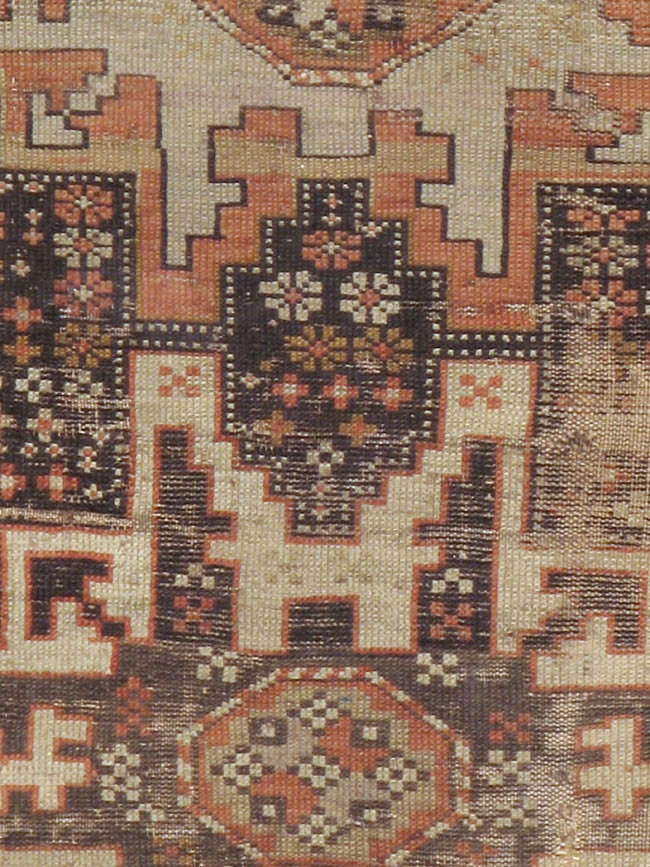 Antique Caucasian Kuba Distressed Rug, No.20547 - Staging