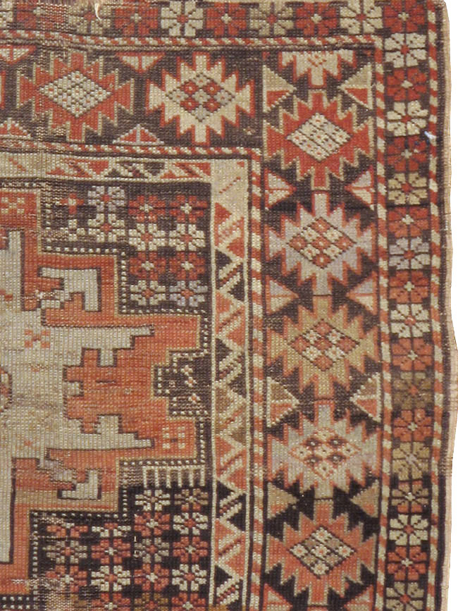 Antique Caucasian Kuba Distressed Rug, No.20547 - Staging