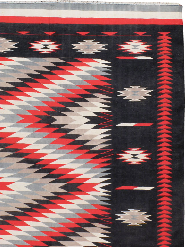 Vintage Indian Flat-weave Dhurrie Carpet, No.20550 - Staging