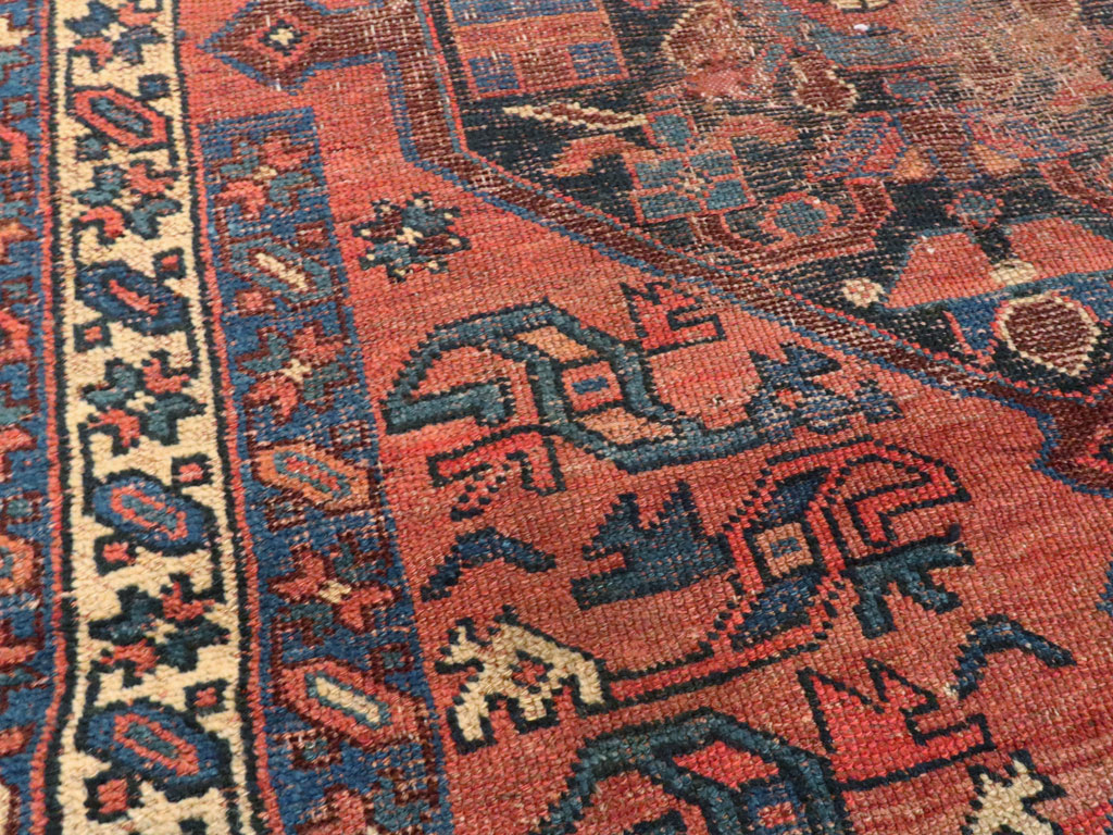 Antique Persian Kurdish Distressed Rug, No.20571 - Staging