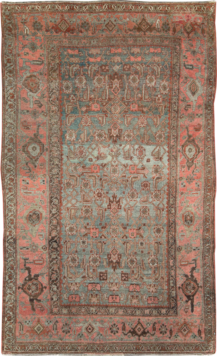 Antique Persian Bidjar Accent Rug, No.20624 - Staging