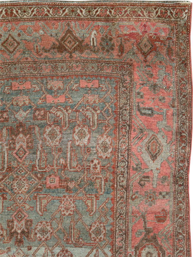 Antique Persian Bidjar Accent Rug, No.20624 - Staging