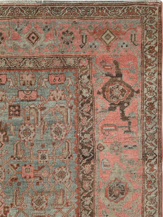 Antique Persian Bidjar Accent Rug, No.20624 - Staging