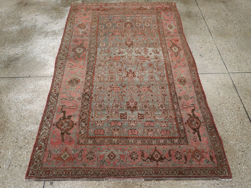Antique Persian Bidjar Accent Rug, No.20624 - Staging