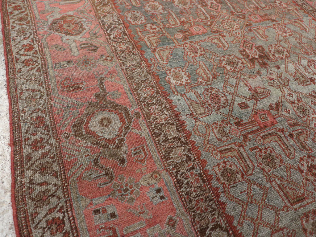 Antique Persian Bidjar Accent Rug, No.20624 - Staging
