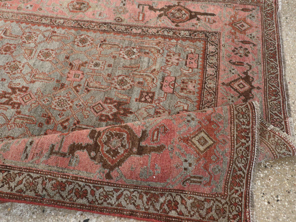 Antique Persian Bidjar Accent Rug, No.20624 - Staging