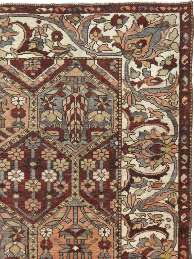 Antique Persian Bakhtiari Rug, No.20698 - Staging