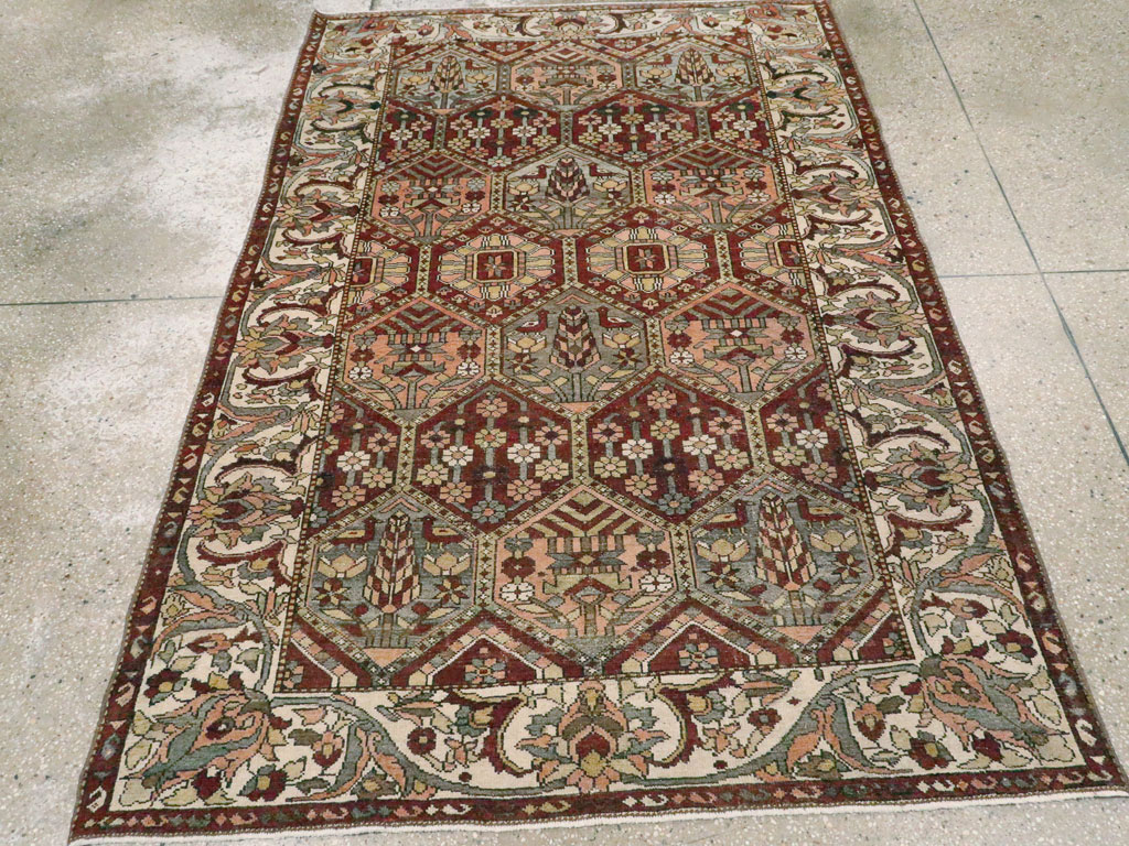 Antique Persian Bakhtiari Rug, No.20698 - Staging
