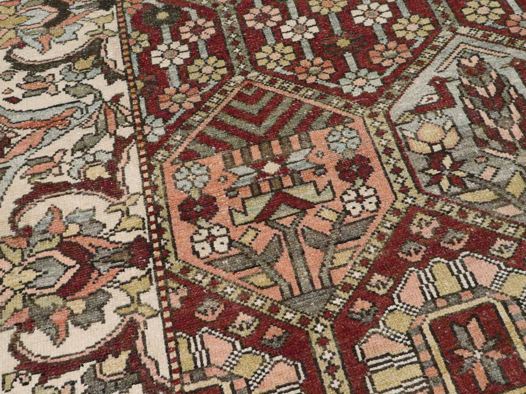 Antique Persian Bakhtiari Rug, No.20698 - Staging