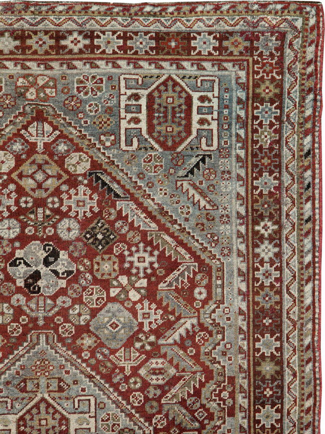 Antique Persian Qashqai Rug, No.20704 - Staging