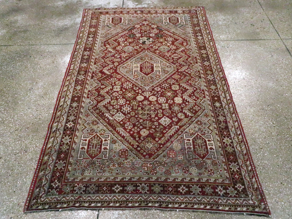 Antique Persian Qashqai Rug, No.20704 - Staging