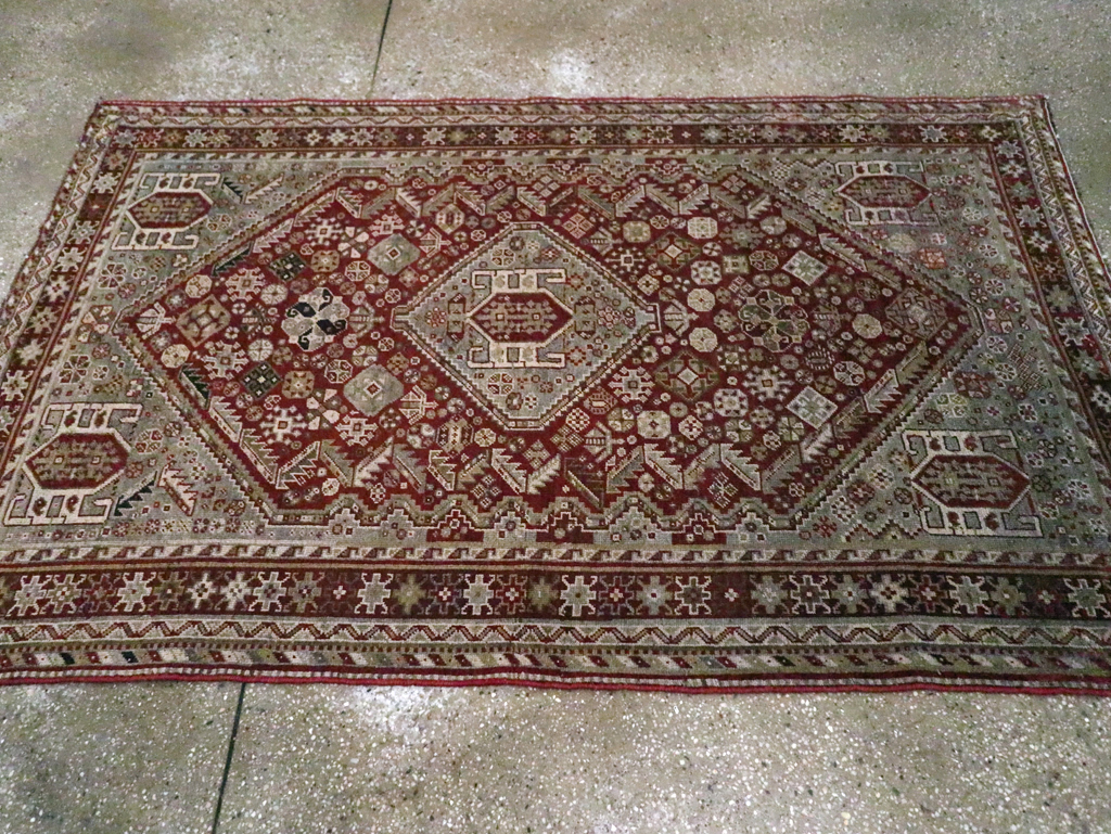 Antique Persian Qashqai Rug, No.20704 - Staging