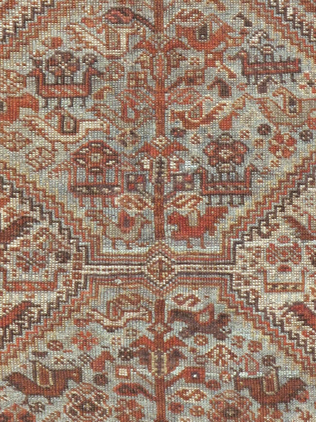 Antique Persian Shiraz Square Rug, No.20706 - Staging