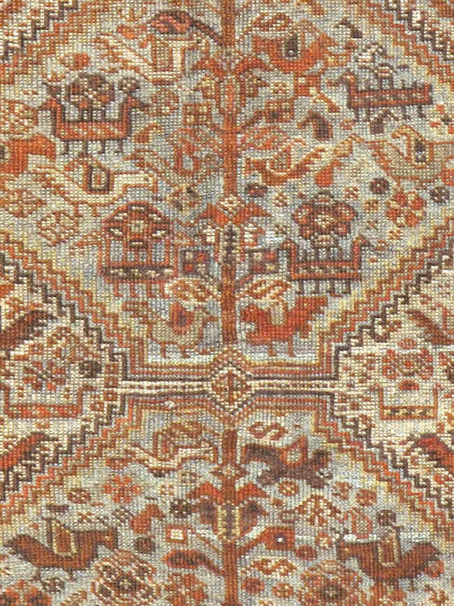 Antique Persian Shiraz Square Rug, No.20706 - Staging