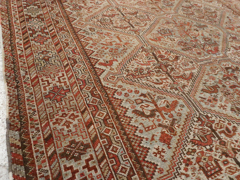 Antique Persian Shiraz Square Rug, No.20706 - Staging