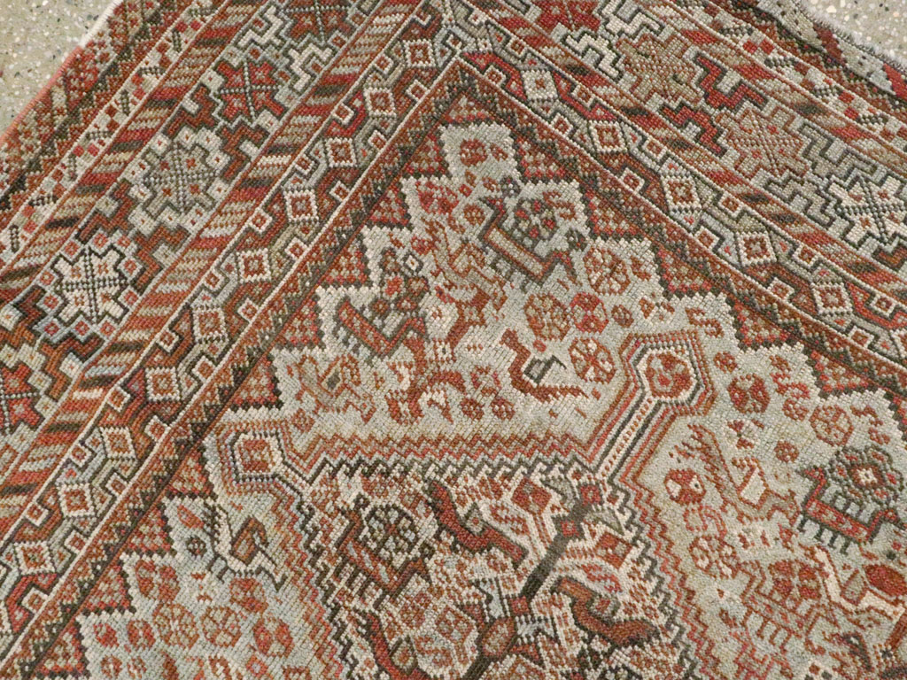 Antique Persian Shiraz Square Rug, No.20706 - Staging